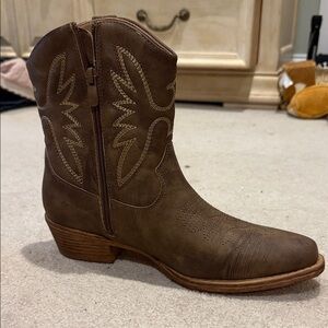 Brown Western Ankle Boots